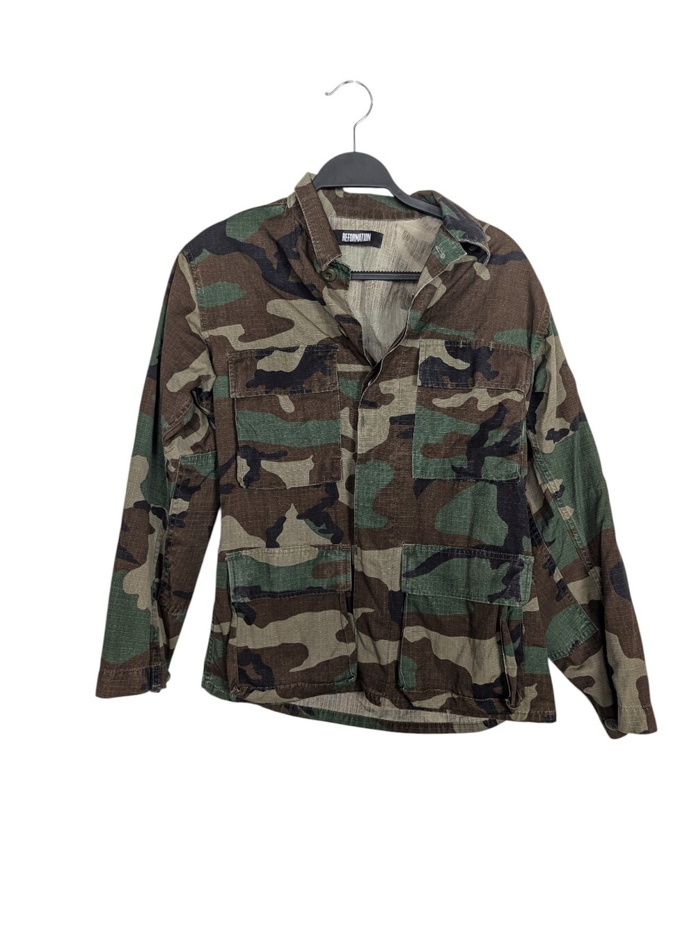 Reformation Camo Army Military Streetwear Vintage Surplus Jacket One Size OS‎